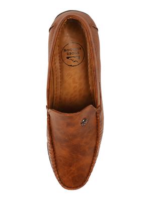 tan synthetic slip on loafers - 17582562 - Standard Image - 4