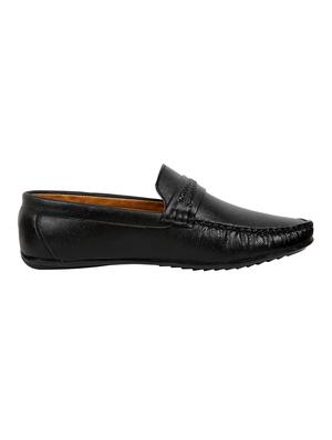 black synthetic slip on loafers - 17582564 - Standard Image - 2