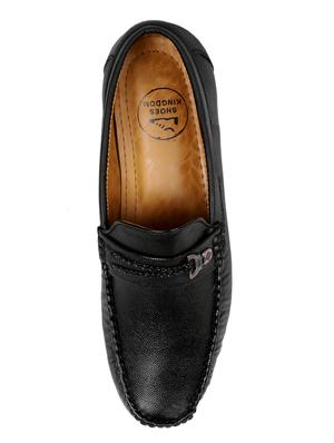 black synthetic slip on loafers - 17582564 - Standard Image - 4