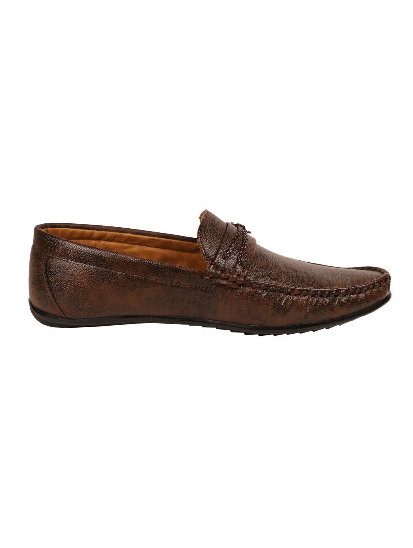 brown synthetic slip on loafers - 17582565 - Zoom Image - 2