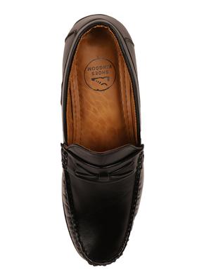 black synthetic slip on loafers - 17582568 - Standard Image - 4
