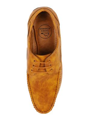 yellow synthetic lace up shoes - 17582571 - Standard Image - 4