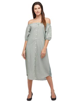 off shoulder midi dress - 17582590 - Standard Image - 4