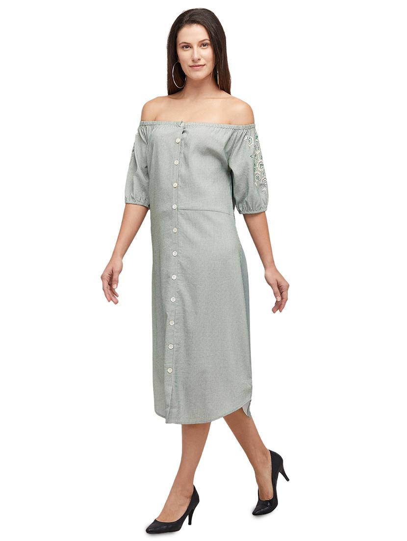 off shoulder midi dress - 17582590 - Zoom Image - 2
