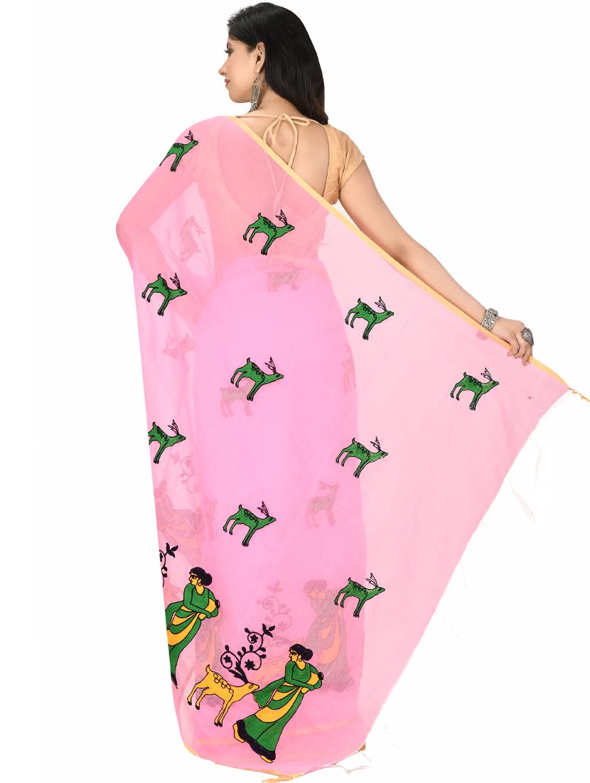 self design tant saree with blouse - 17582818 - Zoom Image - 2