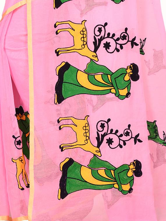 self design tant saree with blouse - 17582818 - Zoom Image - 3