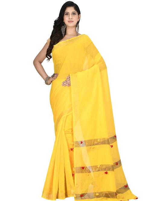 solid tant saree with blouse - 17582835 - Standard Image - 1