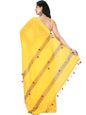 solid tant saree with blouse - 17582835 - Standard Image - 2