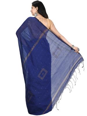 self design tant saree with blouse - 17582861 - Standard Image - 2