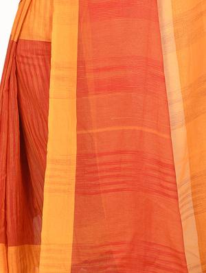 striped tant saree with blouse - 17582862 - Standard Image - 3