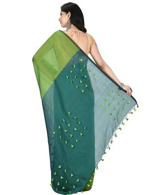 solid tant saree with blouse - 17582864 - Standard Image - 2
