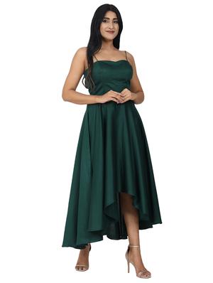 bottle green fit & flare dress - 17582980 - Standard Image - 2