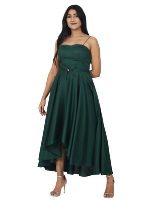 bottle green fit & flare dress - 17582980 - Standard Image - 3