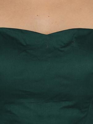 bottle green fit & flare dress - 17582980 - Standard Image - 5
