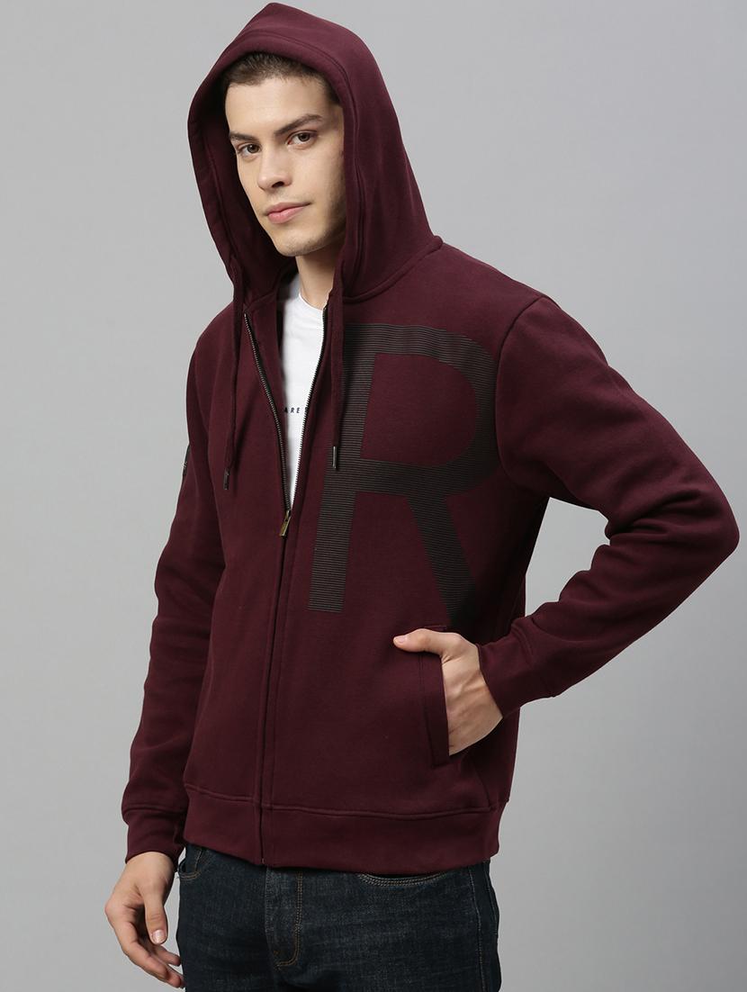 maroon printed sweatshirt - 17583006 - Zoom Image - 2