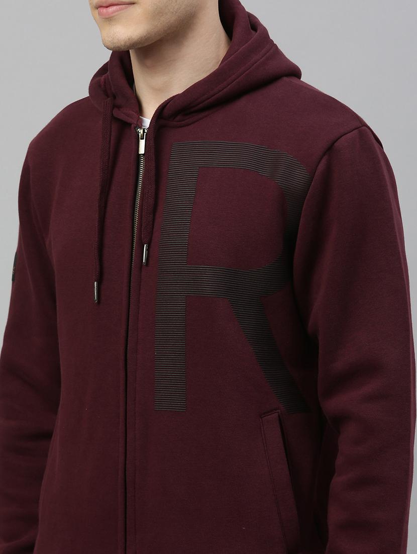 maroon printed sweatshirt - 17583006 - Zoom Image - 5