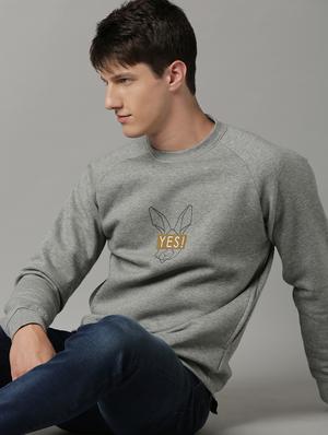 grey printed sweatshirt - 17583011 - Standard Image - 4