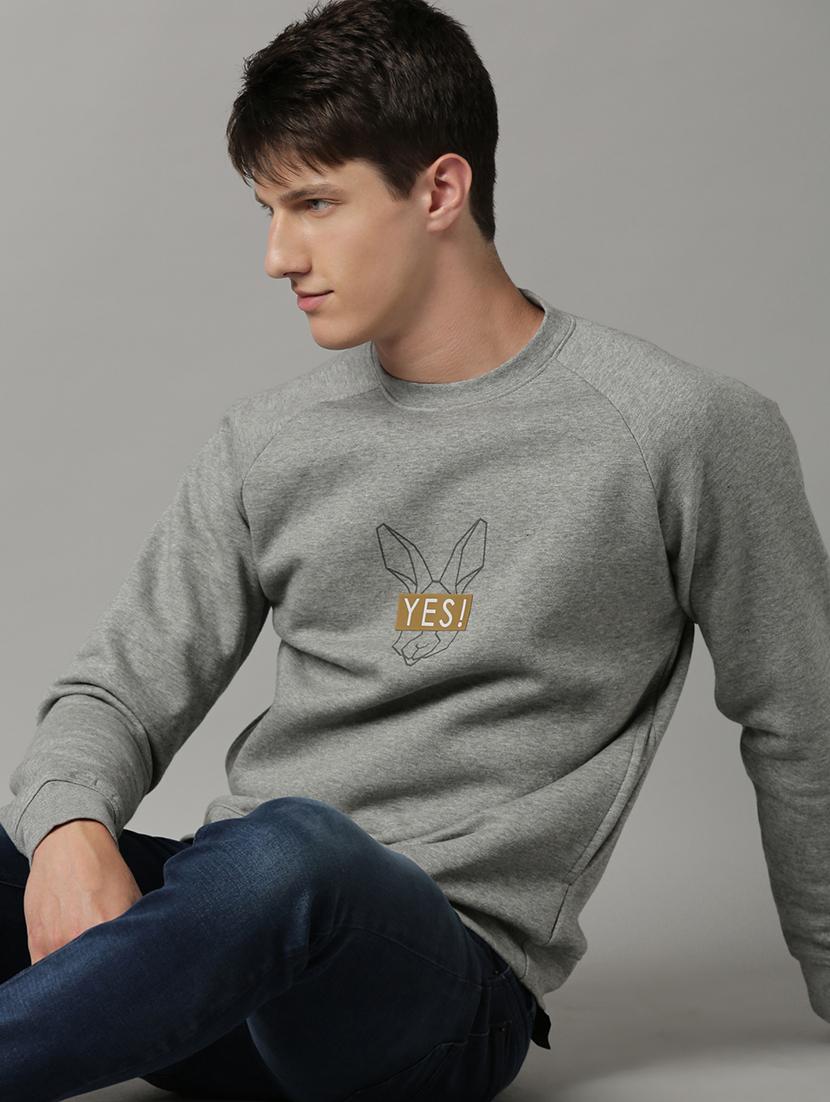 grey printed sweatshirt - 17583011 - Zoom Image - 4