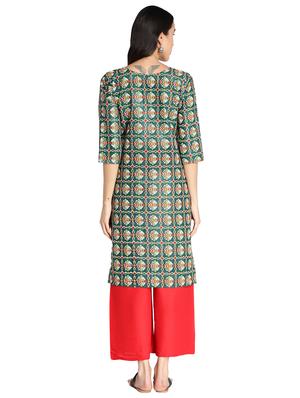 printed straight kurta - 17583155 - Standard Image - 3