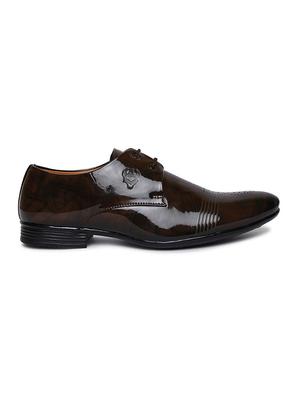 brown synthetic & mesh laceup derbies - 17583222 - Standard Image - 2