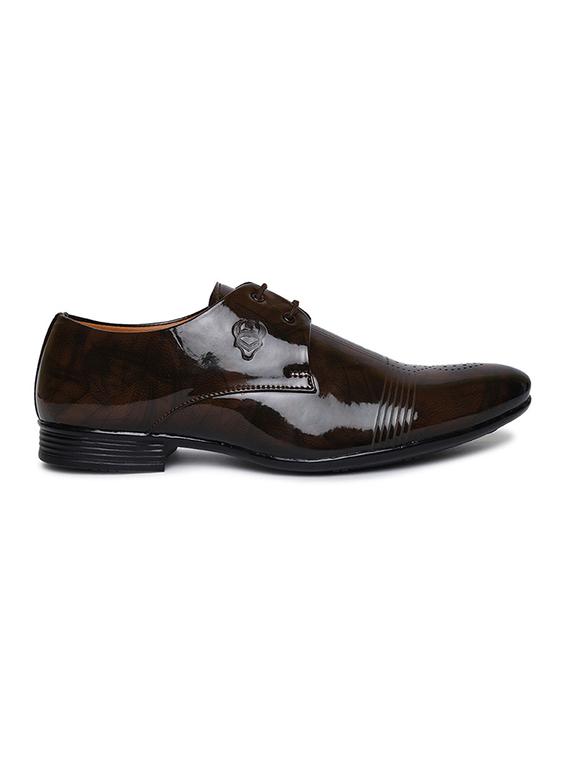 brown synthetic & mesh laceup derbies - 17583222 - Zoom Image - 2