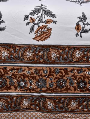 jaipurfabric cotton jaipuri double bedsheet with 2 pillow cover orange floral allure set king size/90x 108-inch - 17583299 - Standard Image - 4