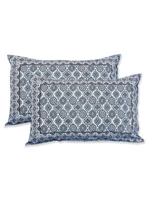 jaipurfabric jaipuri print cotton bedsheet with two pillow covers king size 210 tc ethnic charm purple double bedsheet - 17583348 - Standard Image - 2