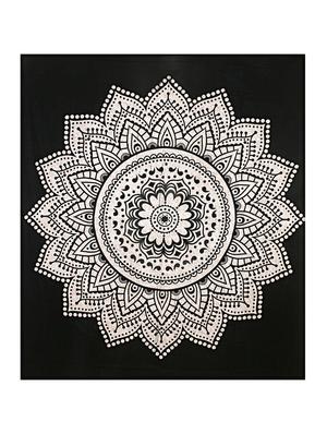 jaipurfabric big rangoli black & white cotton jaipuri double bedsheet with 2 pillow cover set king size - 17583381 - Standard Image - 2