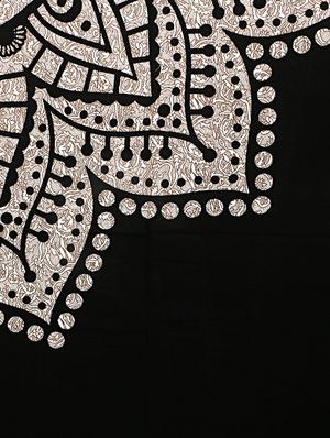 jaipurfabric big rangoli black & white cotton jaipuri double bedsheet with 2 pillow cover set king size - 17583381 - Standard Image - 3