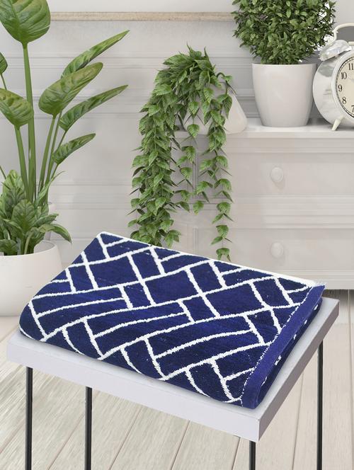 bianca mercerized combed cotton bumpy-stripes towels -1pc bath towel (sonoma) solid-navy blue - 17583562 - Standard Image - 1
