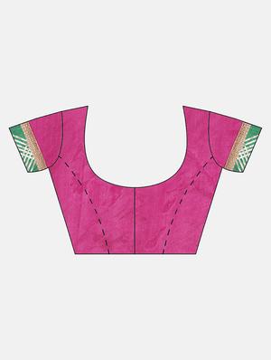 bandhani printed saree with blouse - 17583801 - Standard Image - 3