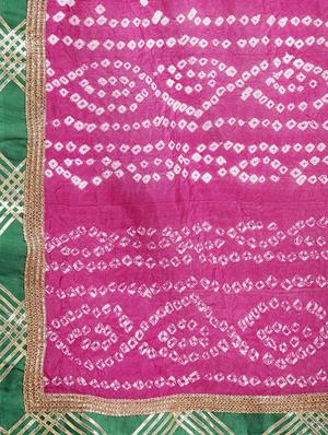 bandhani printed saree with blouse - 17583801 - Standard Image - 4