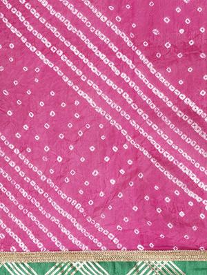 bandhani printed saree with blouse - 17583801 - Standard Image - 5
