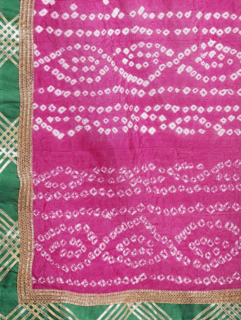 bandhani printed saree with blouse - 17583801 - Zoom Image - 4