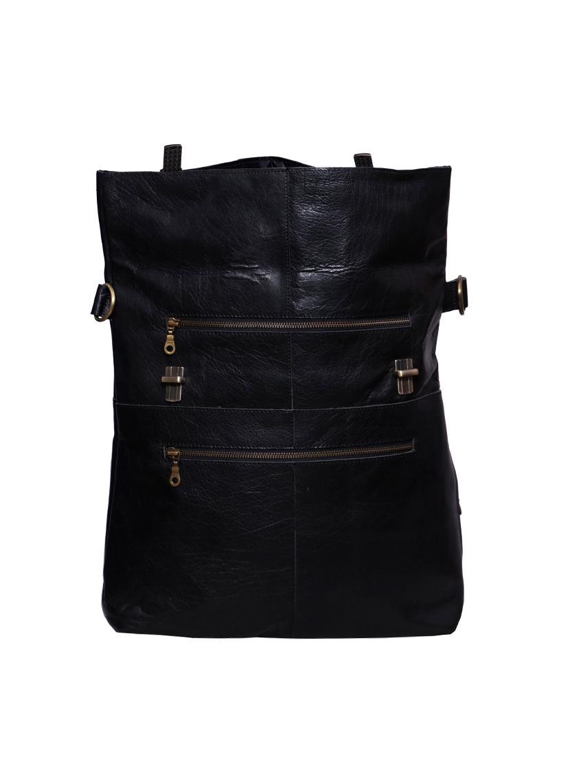 black leather utility backpack - 17583817 - Zoom Image - 2