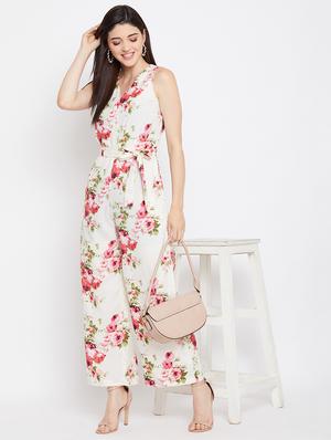 floral full leg jumpsuit - 17583902 - Standard Image - 4