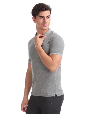 grey striped polo t-shirt - 17584346 - Standard Image - 2