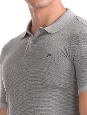 grey striped polo t-shirt - 17584346 - Standard Image - 5