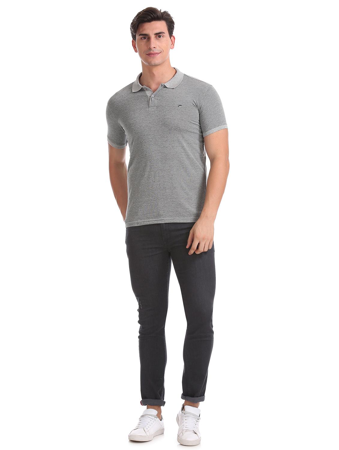 grey striped polo t-shirt - 17584346 - Zoom Image - 4