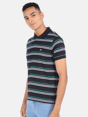 black striped polo t-shirt - 17584354 - Standard Image - 2