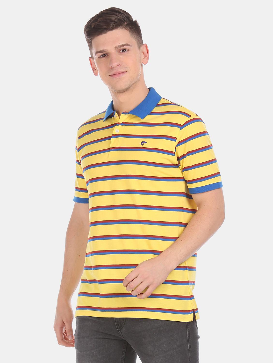 yellow striped polo t-shirt - 17584356 - Zoom Image - 1