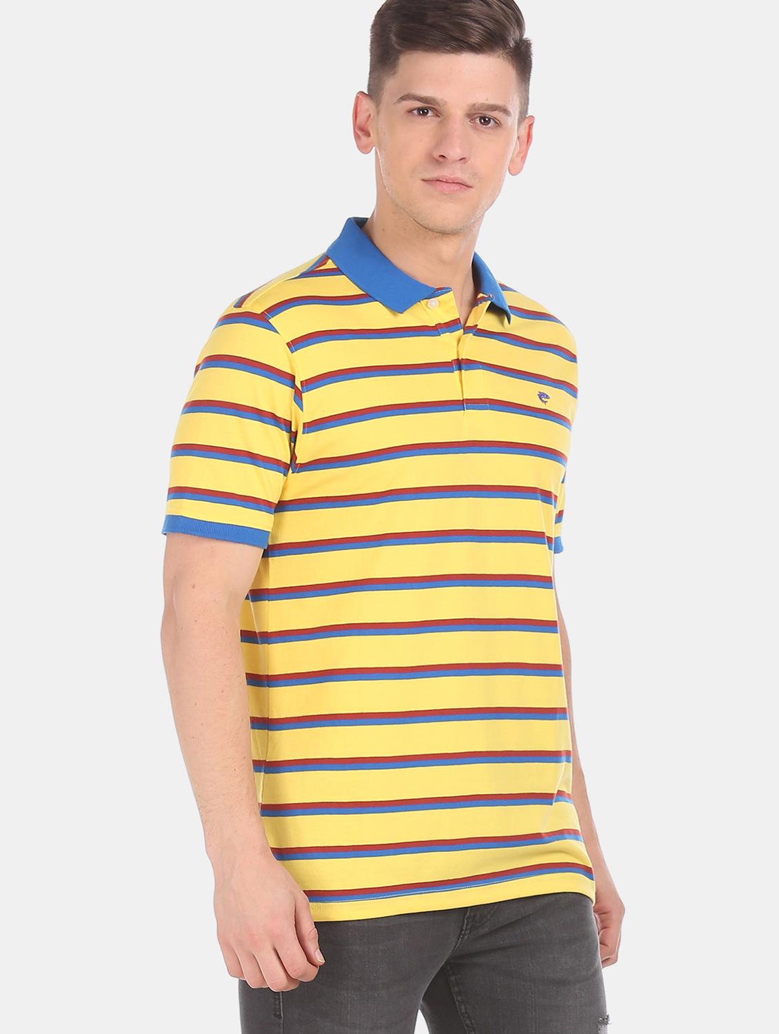 yellow striped polo t-shirt - 17584356 - Zoom Image - 2