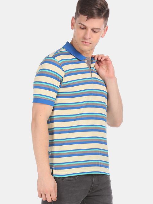 yellow striped polo t-shirt - 17584363 - Very Small Image - 1