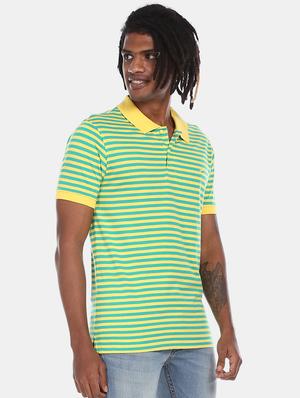 green striped polo t-shirt - 17584392 - Standard Image - 2