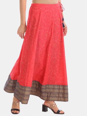pink cotton aline skirt - 17584503 - Standard Image - 2