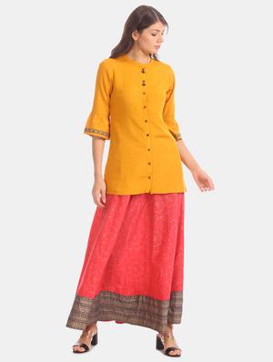 pink cotton aline skirt - 17584503 - Standard Image - 4