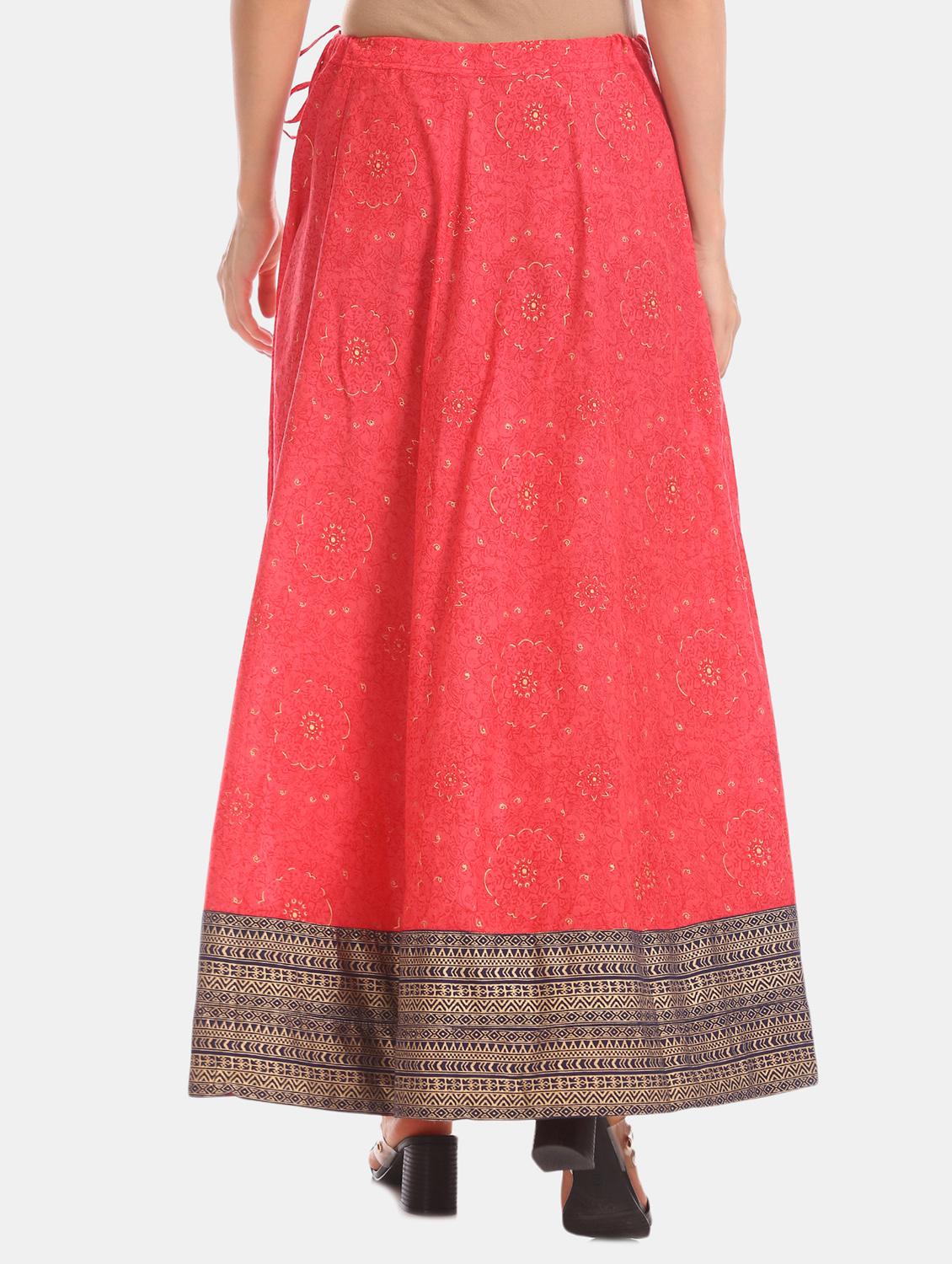 pink cotton aline skirt - 17584503 - Zoom Image - 3