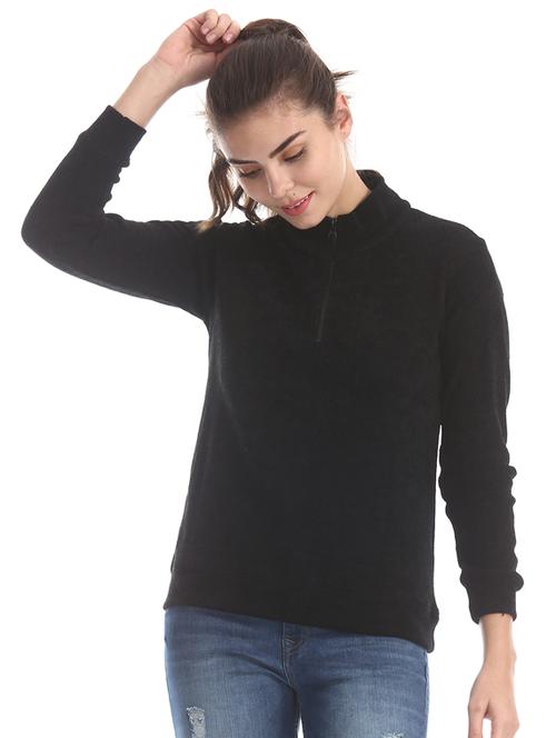 black polyester regular pullover - 17584529 - Standard Image - 1