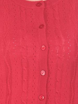 pink acrylic wool blend cardigan - 17584539 - Standard Image - 5