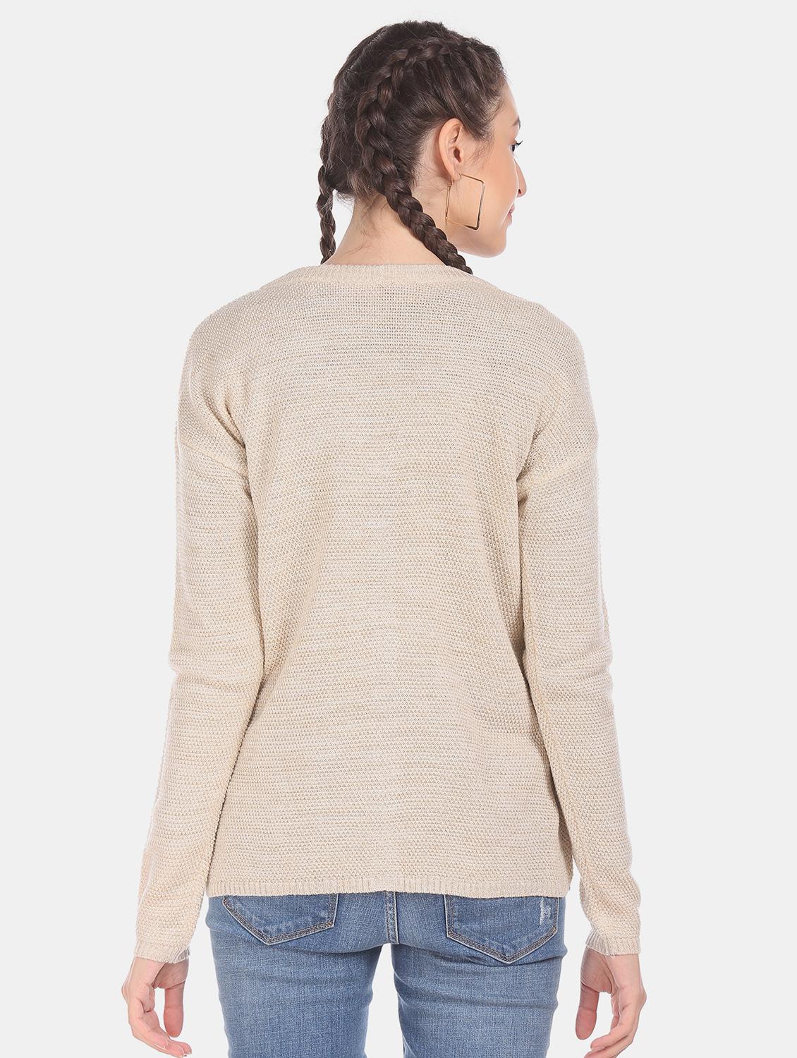 beige acrylic wool blend cardigan - 17584543 - Zoom Image - 3